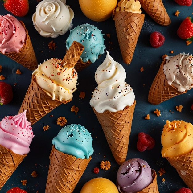 Photo cool ice cream dessert ice cream background