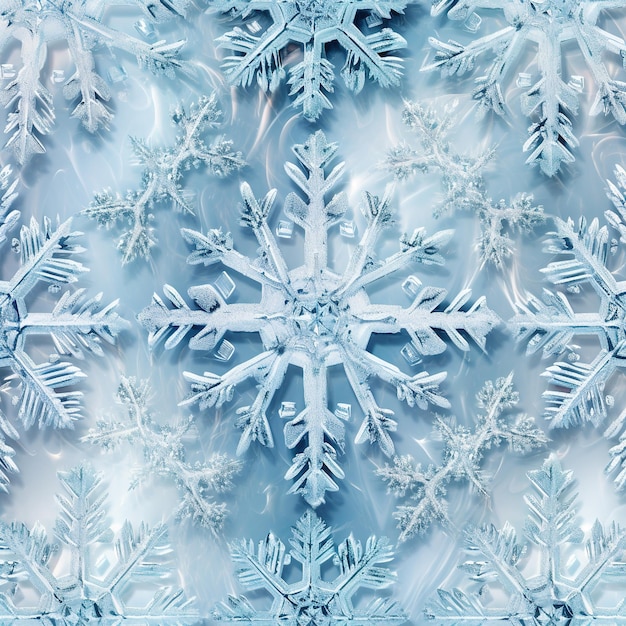 cool light and dreamy macro shot of a snowflake