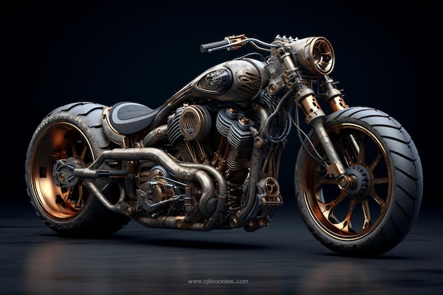 Cool motorcycle in studio