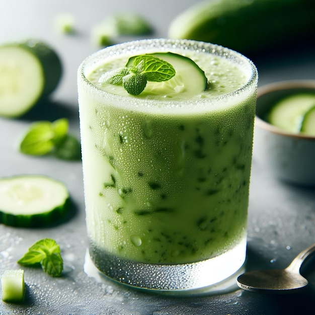 Cool off with a revitalizing cucumber smoothie a refreshing blend of crisp cucumbers tangy yogurt