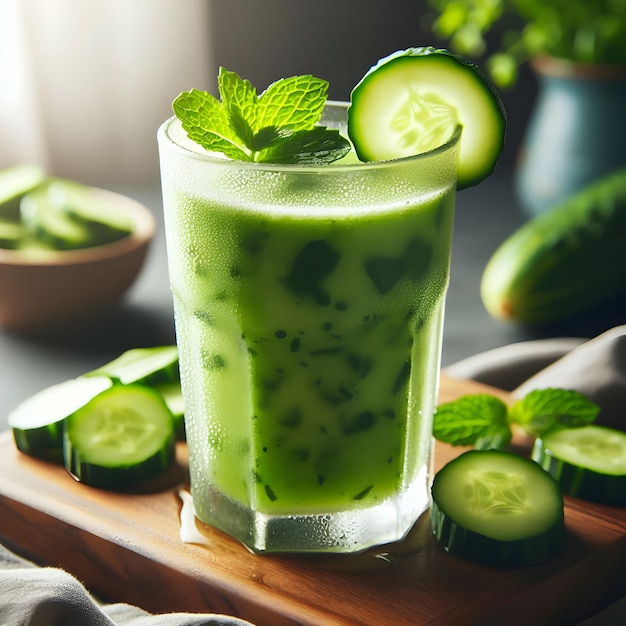 Cool off with a revitalizing cucumber smoothie a refreshing blend of crisp cucumbers tangy yogurt