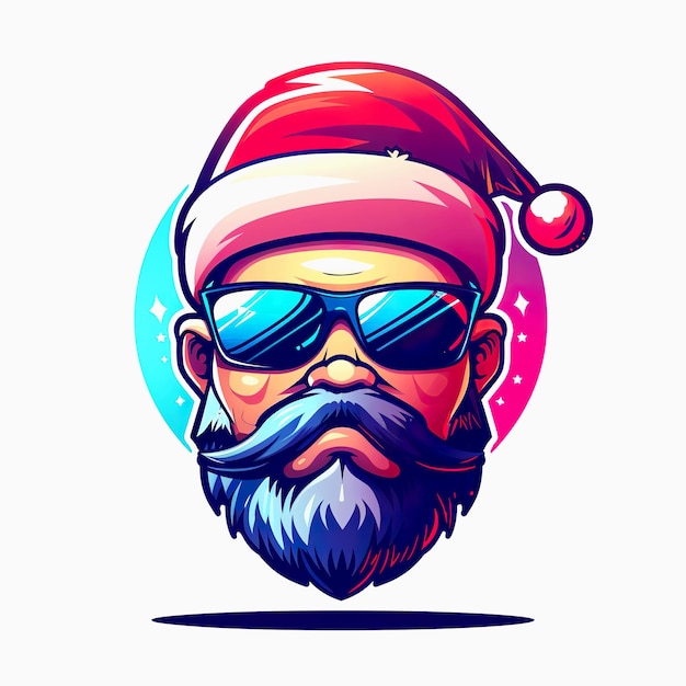 Photo cool santa claus with sunglasses and beard