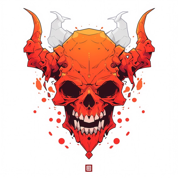 Photo cool skull head illustration for your tshirt design