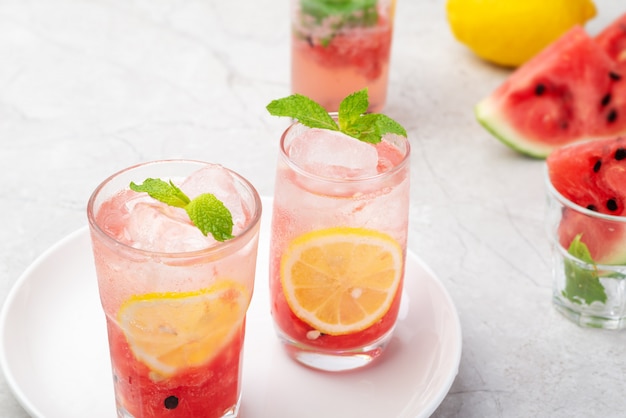 Cool and thirst quenching watermelon mojito drink