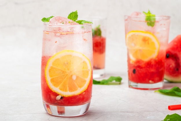 Cool and thirst quenching watermelon mojito drink