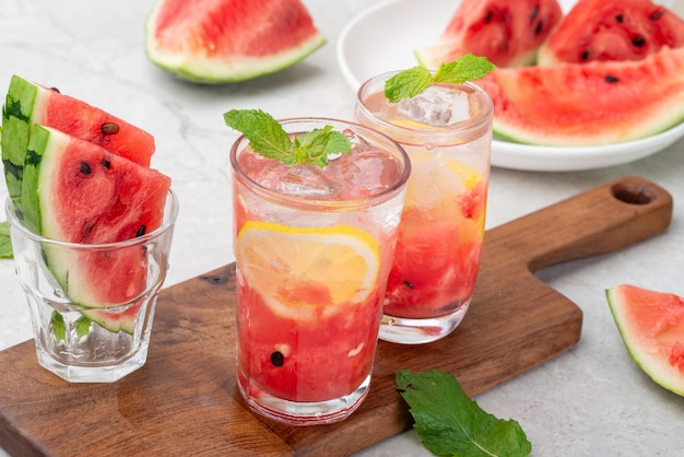 Cool and thirst quenching watermelon mojito drink