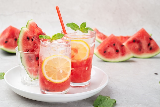 Cool and thirst quenching watermelon mojito drink