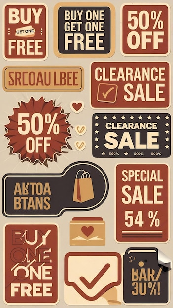 Cool Trendy Sale Promo Stickers Collection