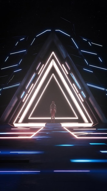 Cool triangular shaped futuristic sci fi techno lights