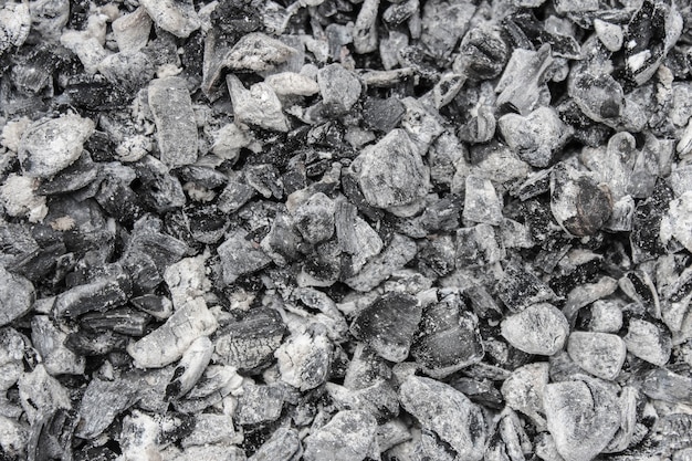 The cooled ash close-up as background