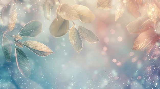 Cooltoned wallpaper with gradient leaf textures and tiny twinkling lights