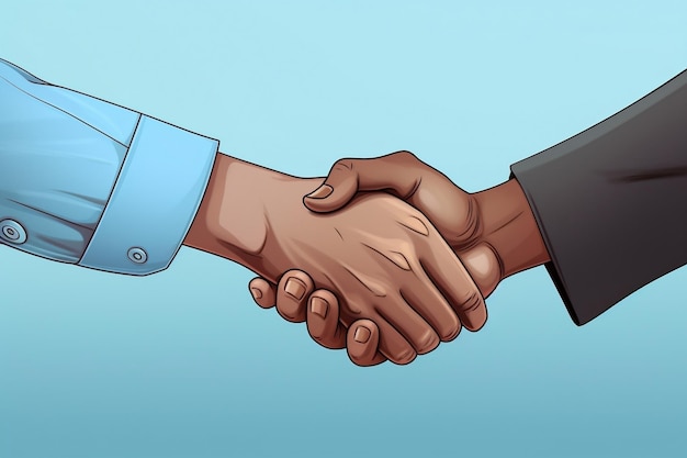 Cooperative Handshake Illustration Symbol of Collaboration Generative AI