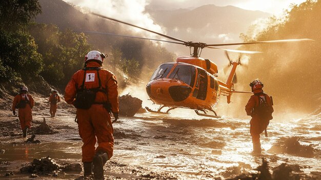 Photo coordinating rescue efforts during natural disasters