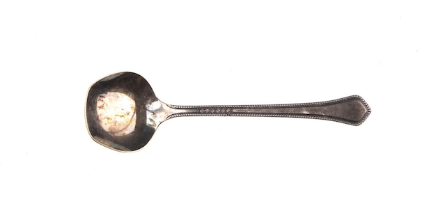 copper coffee spoon isolated on white background