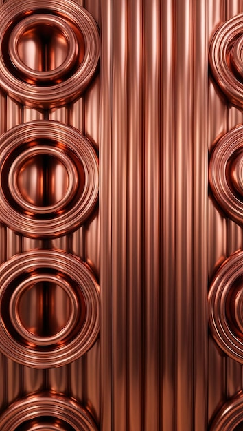 Photo a copper colored metal panel with a red background with a brown background