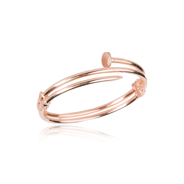 A copper ring with a diamond on the top.