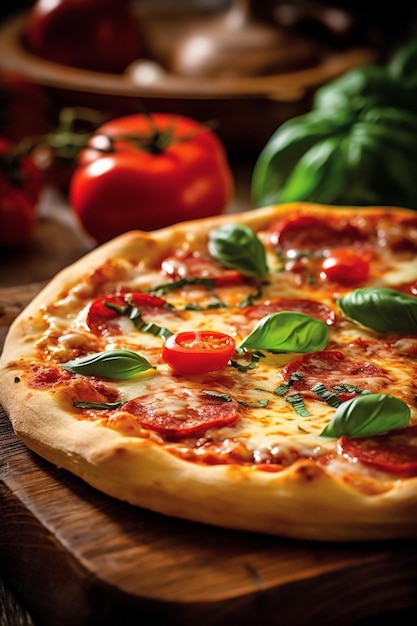 Copy italian red food food space tomato cheese background pizza black meal fast Generative AI