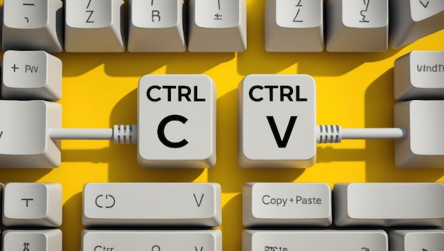 Photo copy and paste keyboard keys illustration