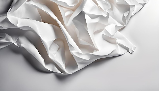 Copy space crumpled white paper