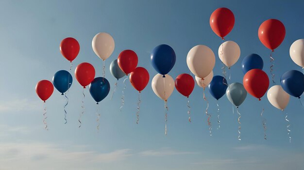 Copy Space US National Day Balloons Background