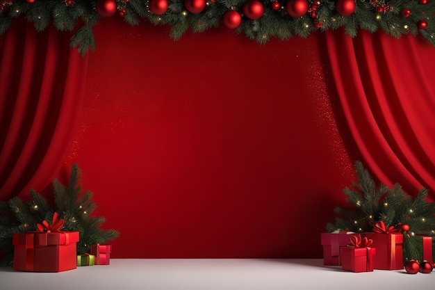 Copyspace Christmas Indoor with Red Background