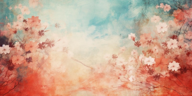 Coral abstract floral background with natural grunge textures ar 21 Job ID 332a43825cb94cd89b4dfb101e1ea0b5