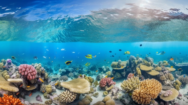 Coral reef background Illustration AI GenerativexA