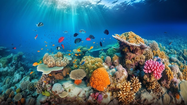 Coral reef background Illustration AI GenerativexA