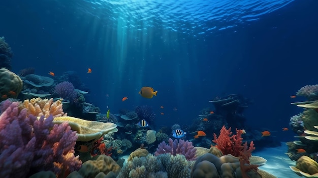 Coral reef background Illustration AI GenerativexA