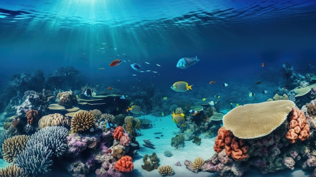 Coral reef background Illustration AI GenerativexA