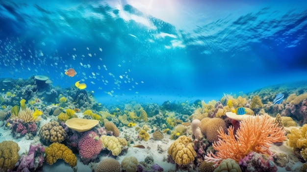 Coral reef background Illustration AI GenerativexA