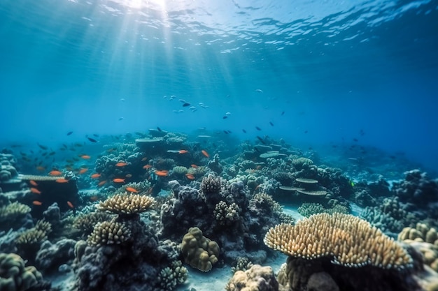 Coral reef and marine life in the Red Sea Egypt Generative AI