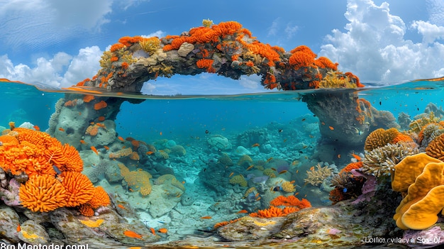 Photo a coral reef with corals and corals under it