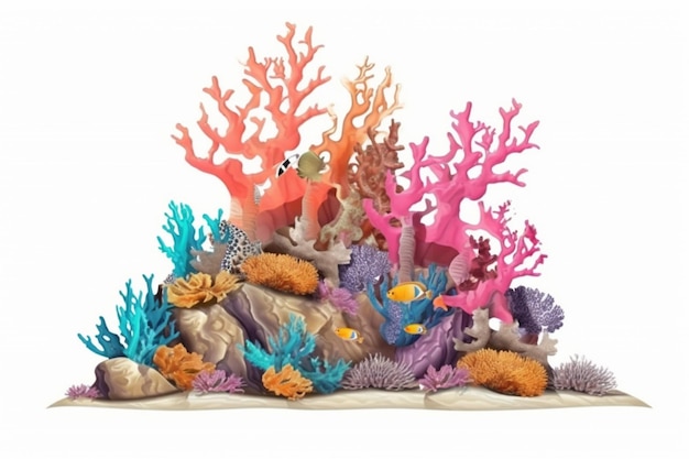 A coral reef with a fish on it