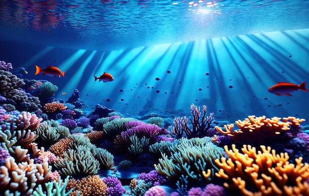 coral reef with fish