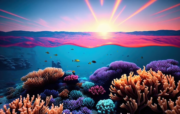 coral reef with fish