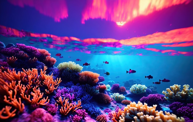 coral reef with fish