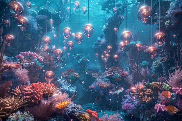 a coral reef with a large amount of corals and corals