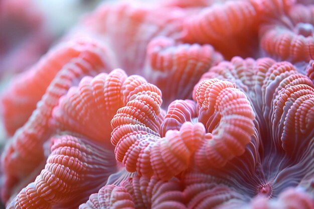 Photo a coral texture closeup of the pink color with intricate patterns resembling an abstract brain patt