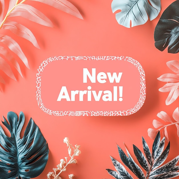 Photo coral and white new arrival banner