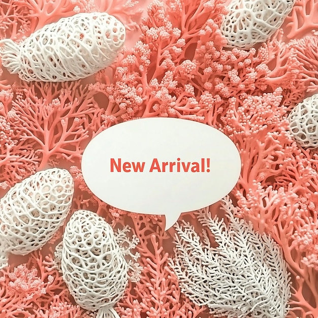 Coral and White New Arrival Banner