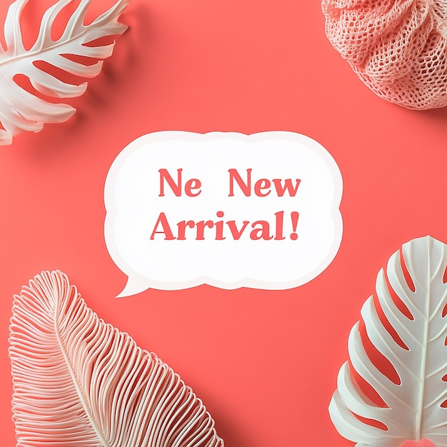 Coral and White New Arrival Banner