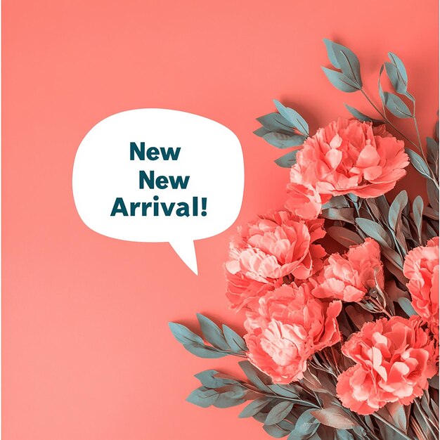 Coral and White New Arrival Banner