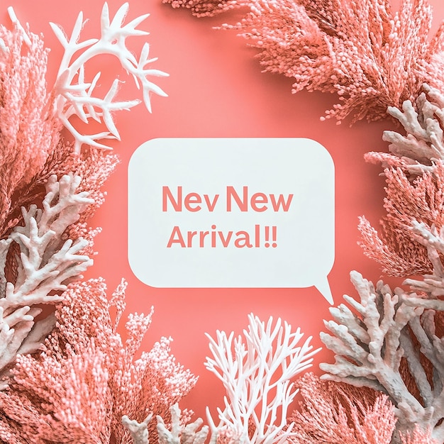 Coral and White New Arrival Banner