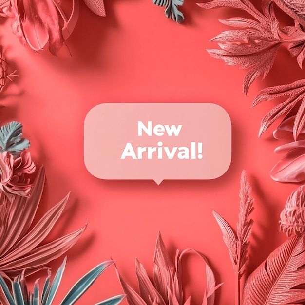 Photo coral and white new arrival banner