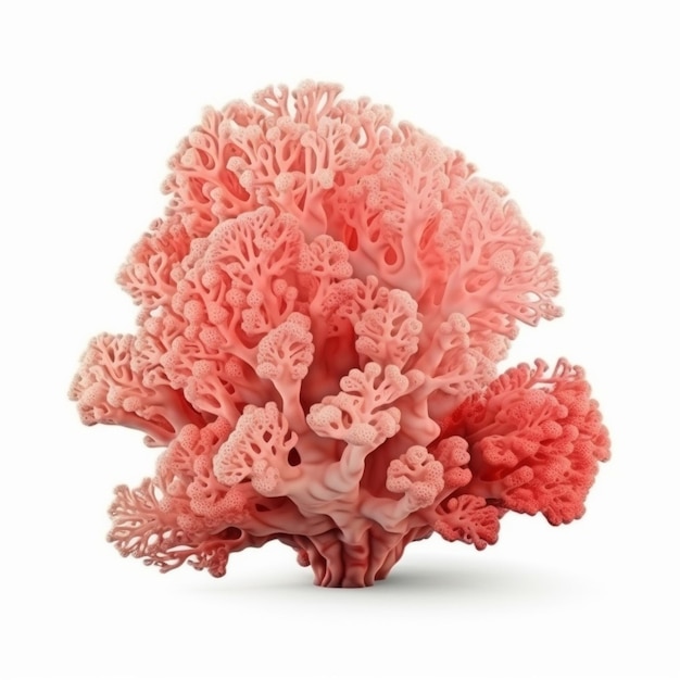 A coral with a coral pattern on it a white background