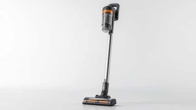 Photo cordless vacuum cleaner on a light background showcasing its sleek design and versatile cleaning capabilities