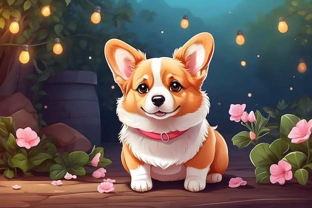 Corgi dog illustration design