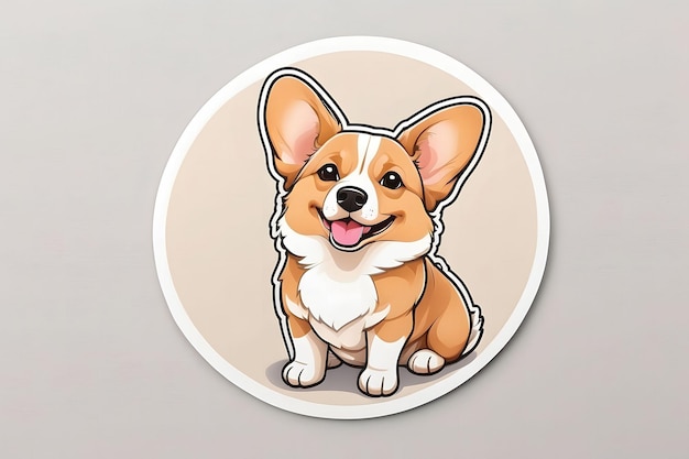 Corgi dog printable sticker design