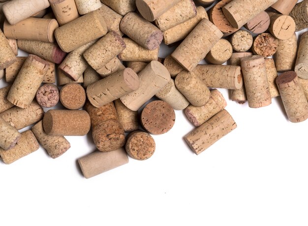 Corks on white isolated